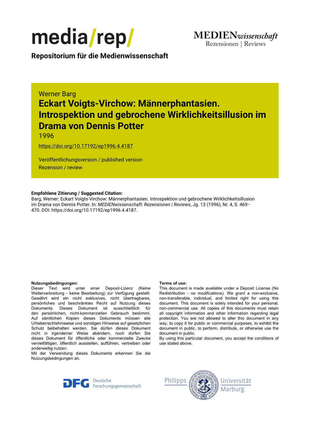 Eckart Voigts-Virchow: Männerphantasien