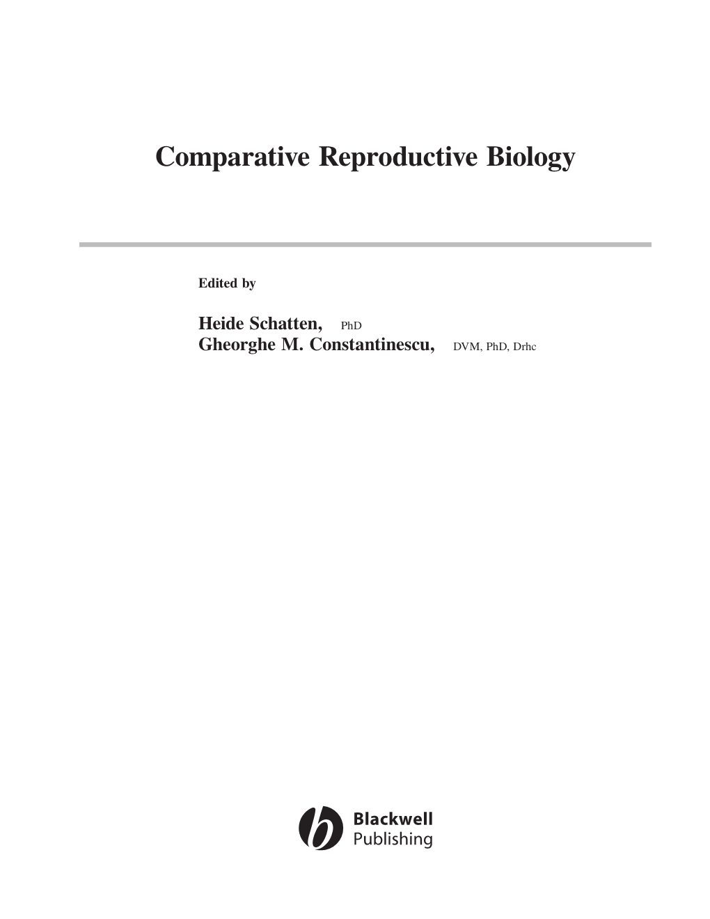 Comparative Reproductive Biology