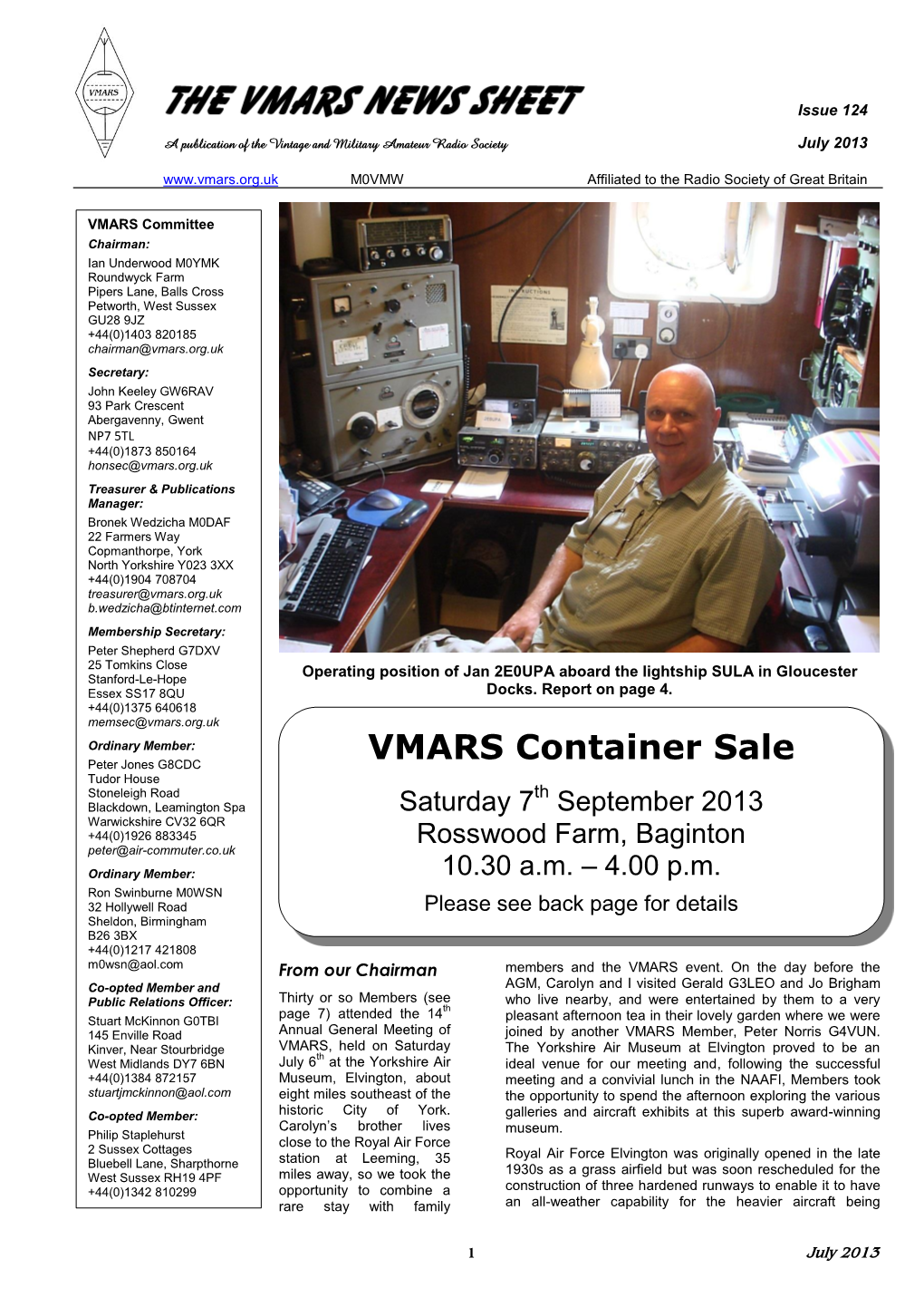 VMARS Container Sale
