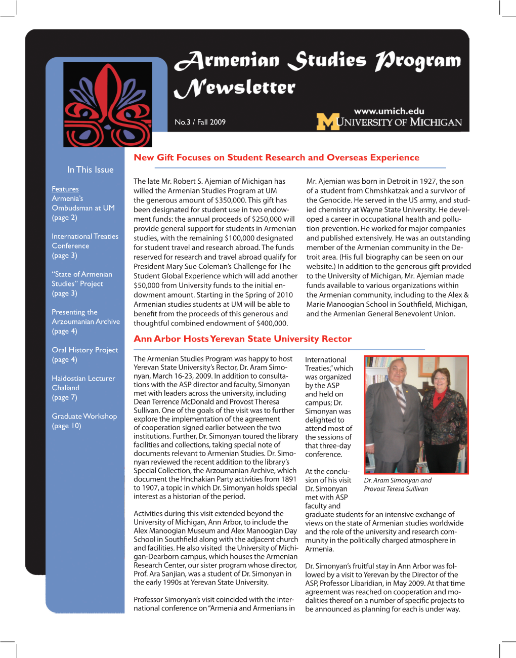 2009 Newsletter