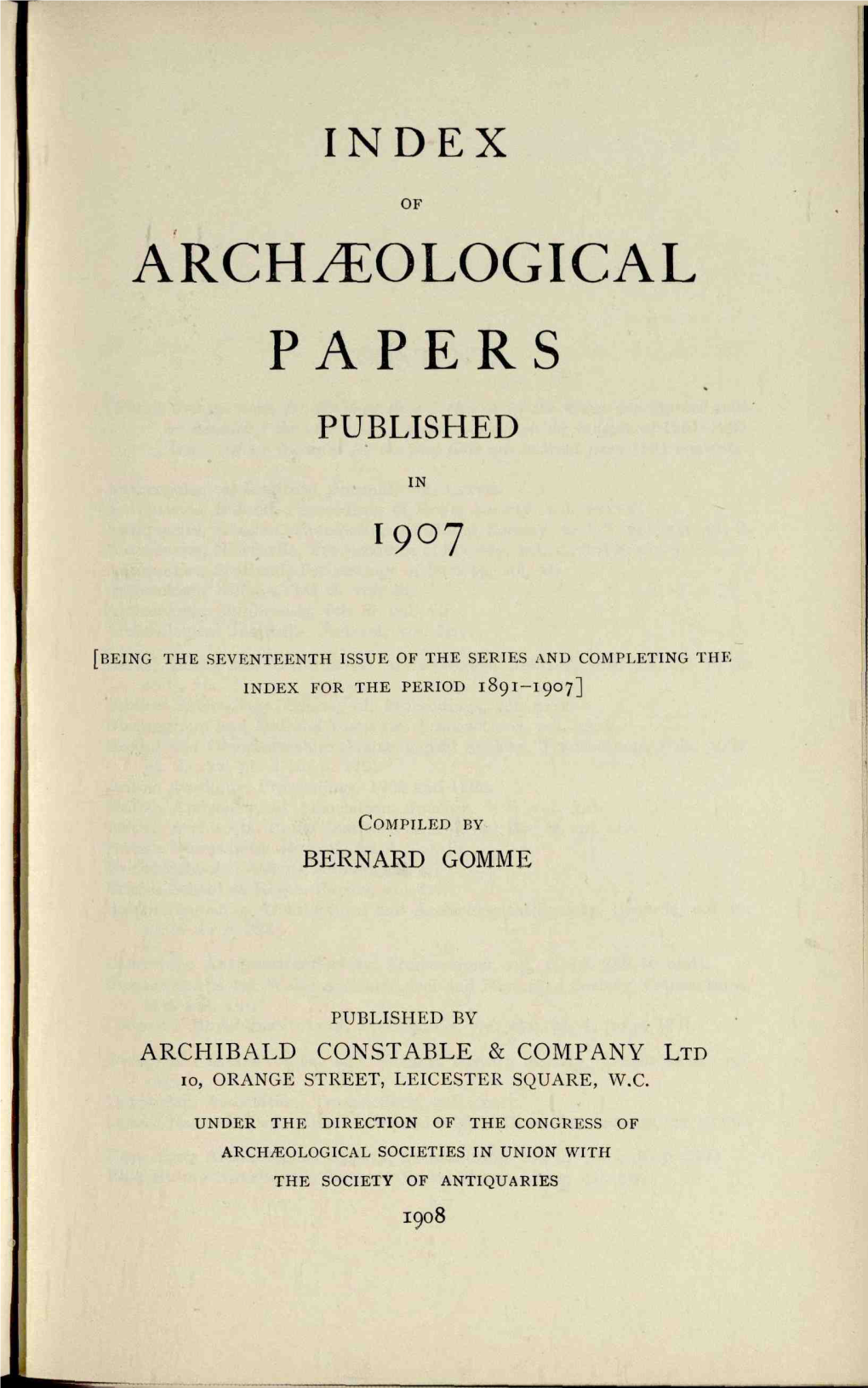 Archaeological Papers Published