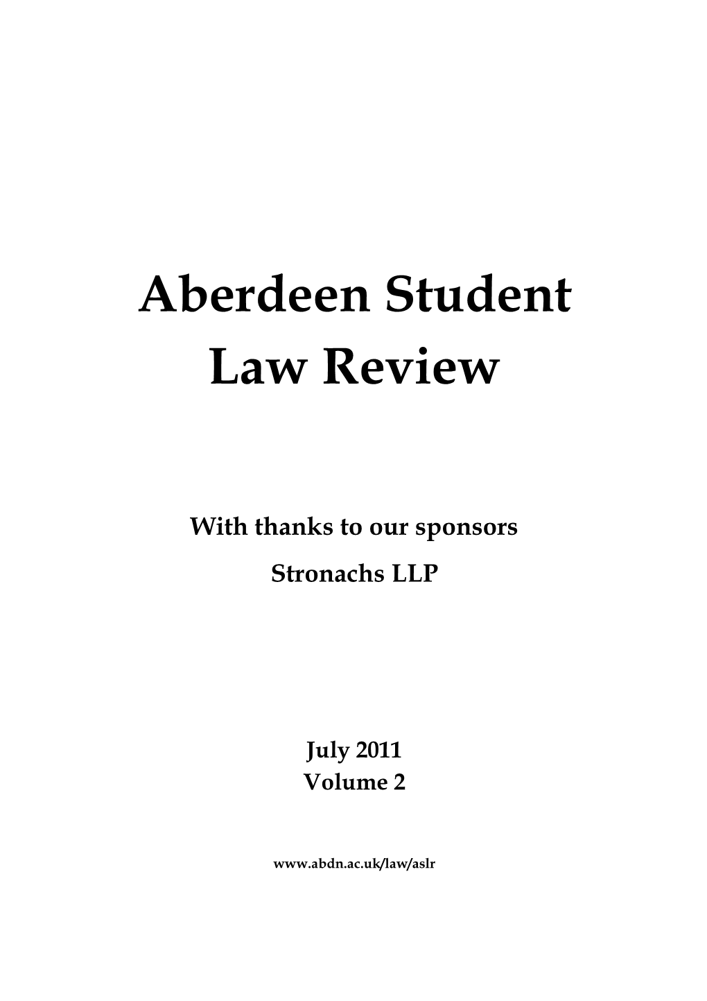 Aberdeen Student Law Review