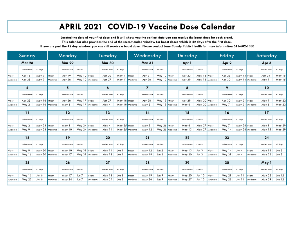 Dose Timing Calendar.Xlsx