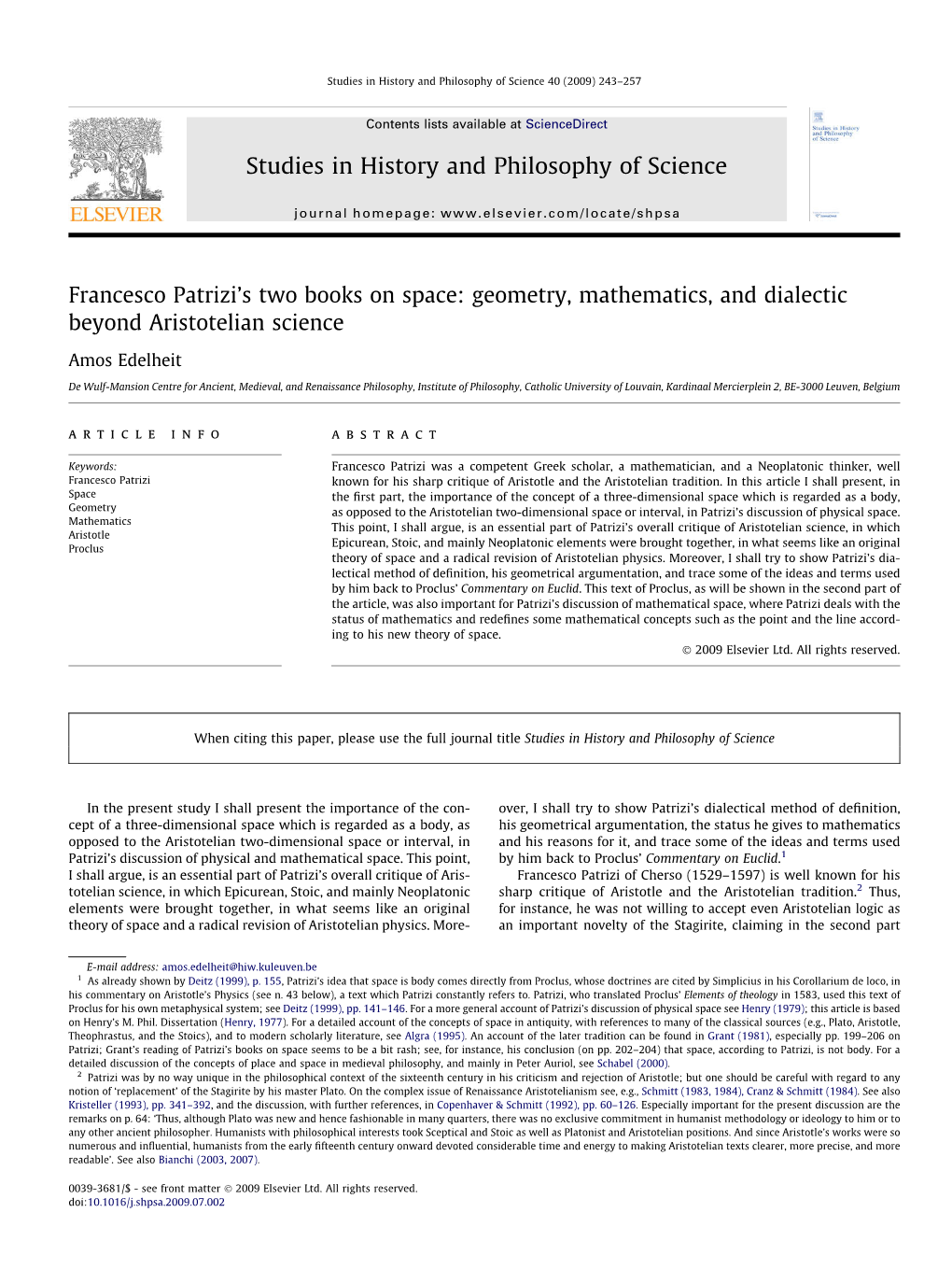 Geometry, Mathematics, and Dialectic Beyond Aristotelian Science