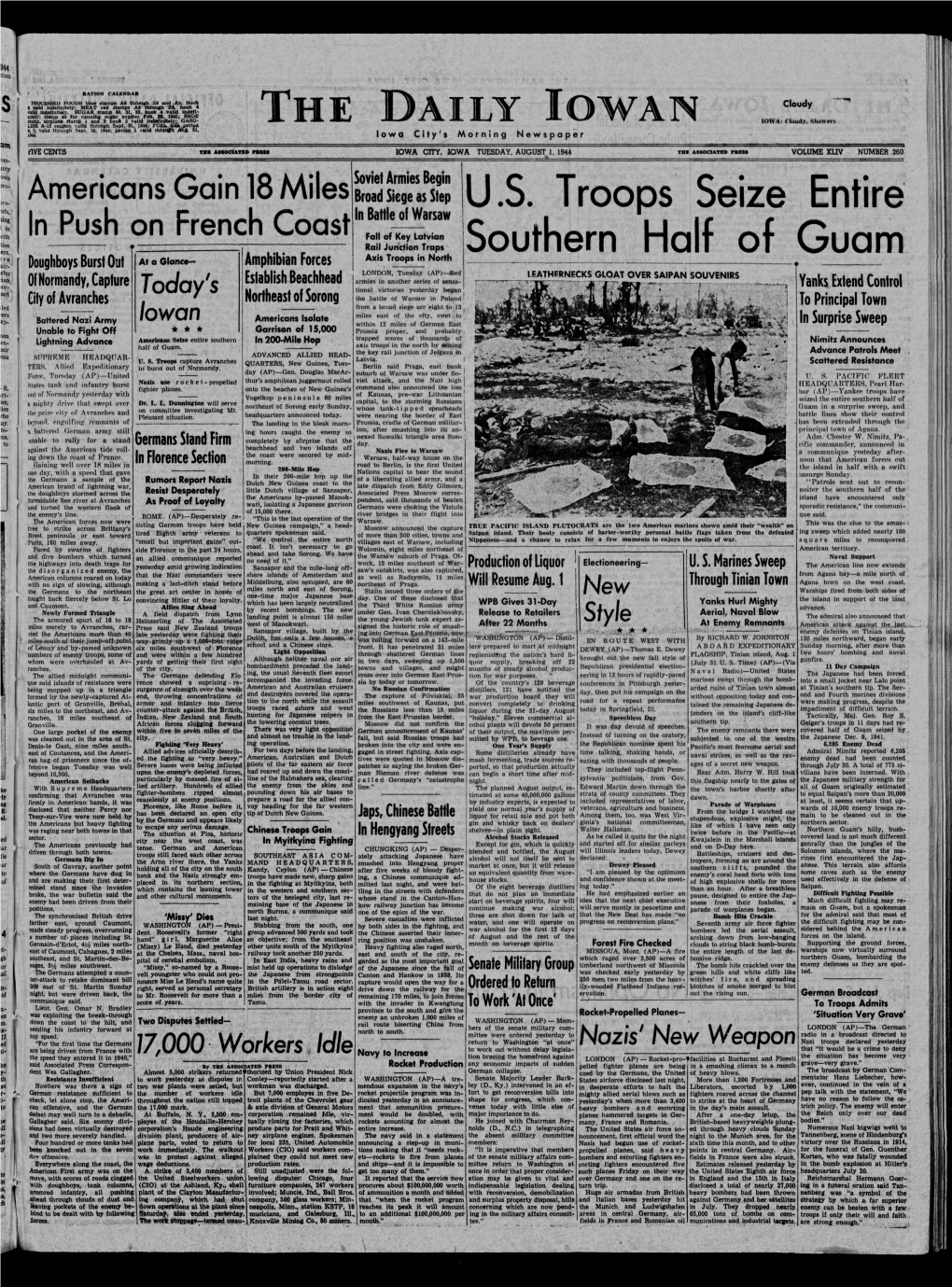 Daily Iowan (Iowa City, Iowa), 1944-08-01