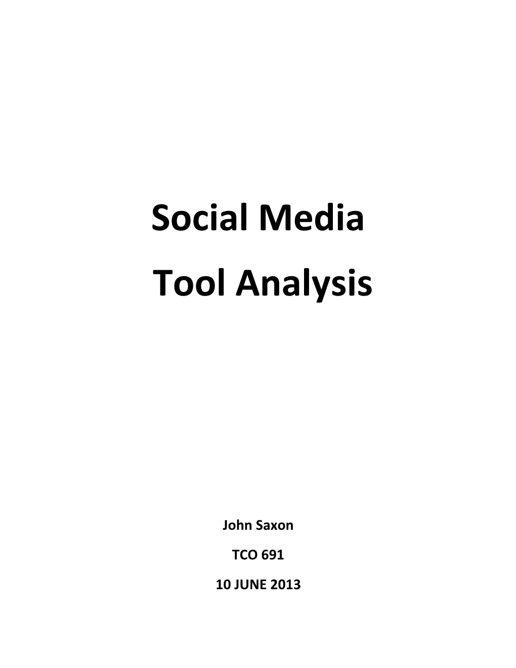 Social Media Tool Analysis