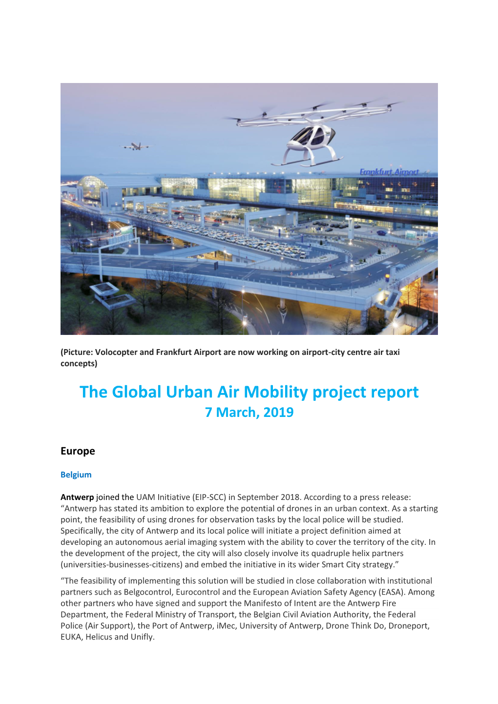 The Global Urban Air Mobility Project Report 7 March, 2019