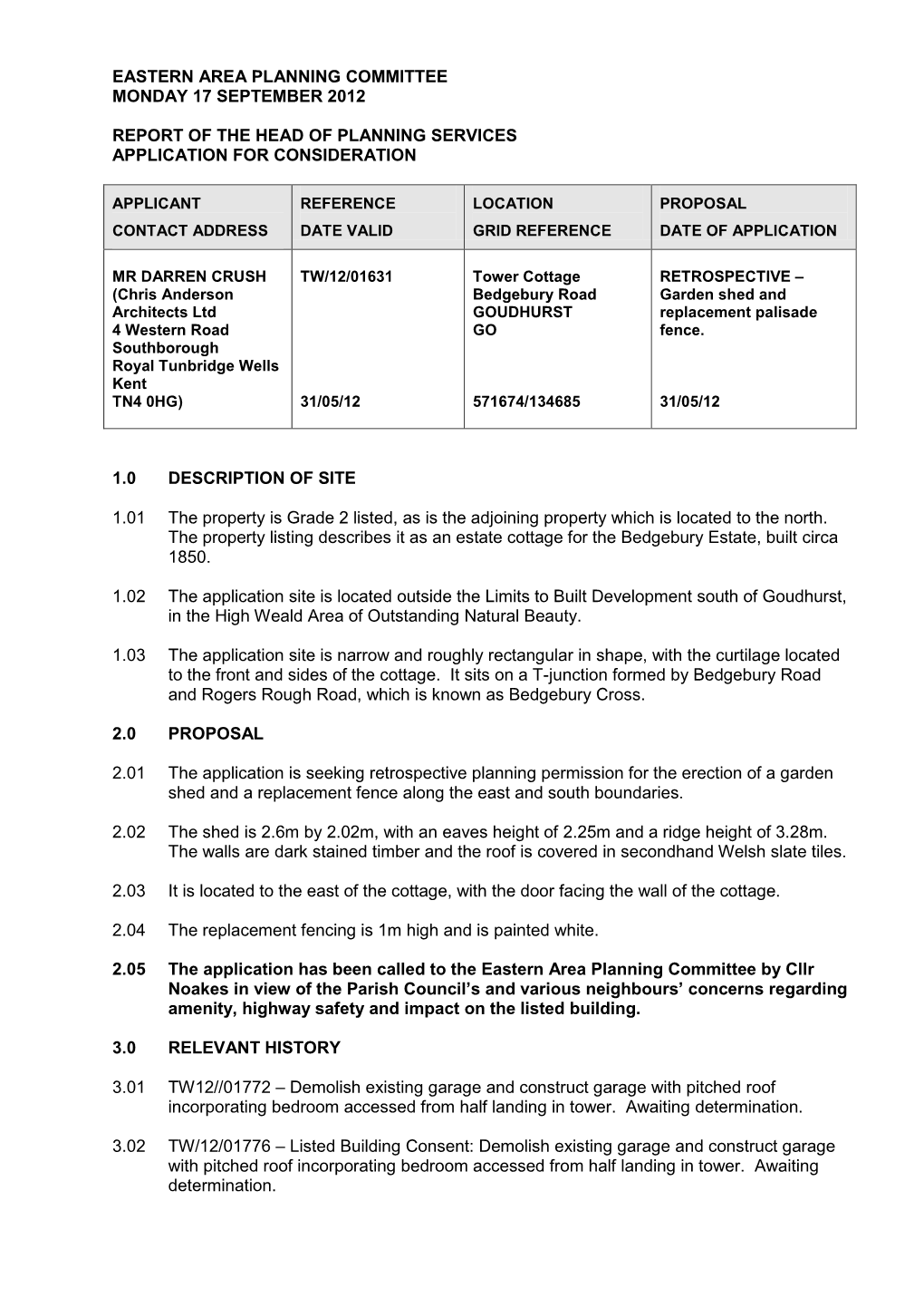 REPORT 3 12 01631 Tower Cottage