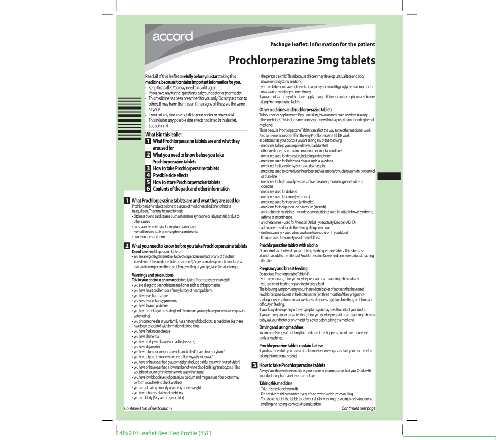 Prochlorperazine 5Mg Tablets