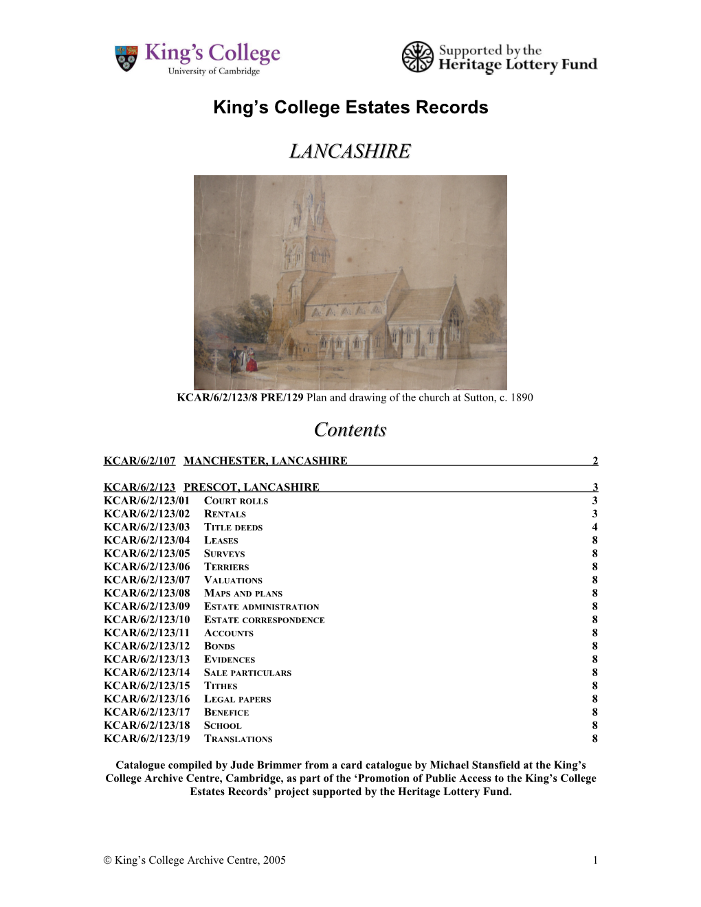 King S College Estates Records s1