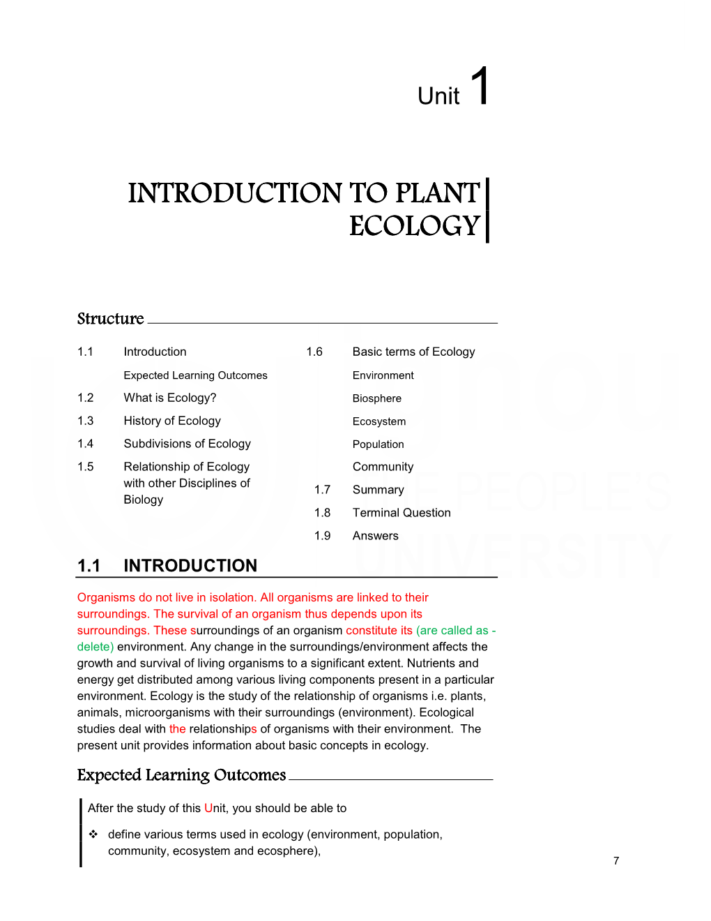 Introduction to Plant Ecology