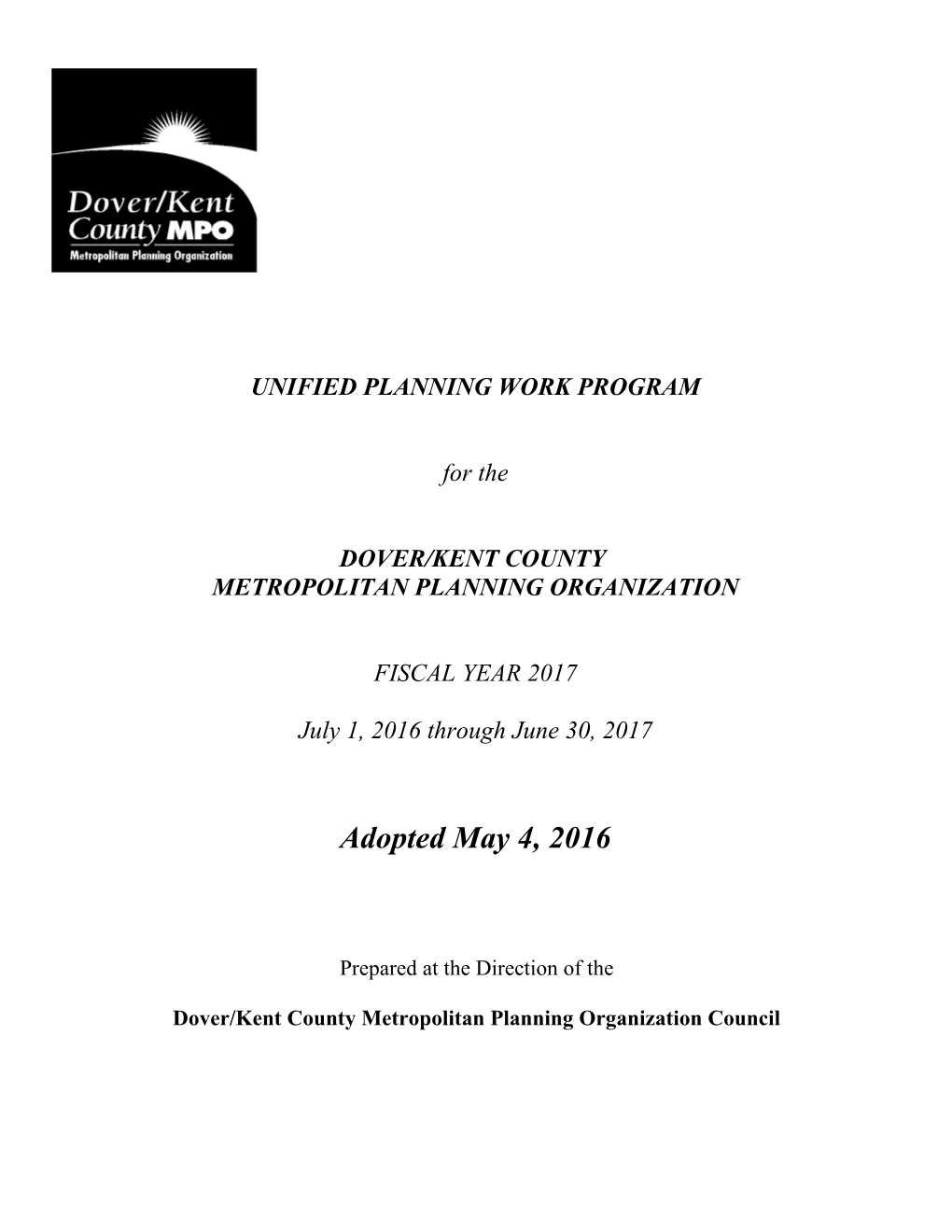 Unified Planning Work Program