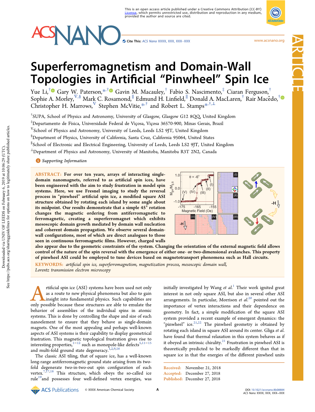 Superferromagnetism and Domain-Wall Topologies in Artificial