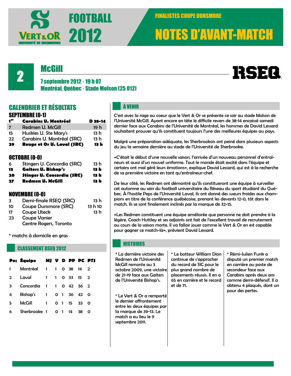 Notes D'avant-Match 2