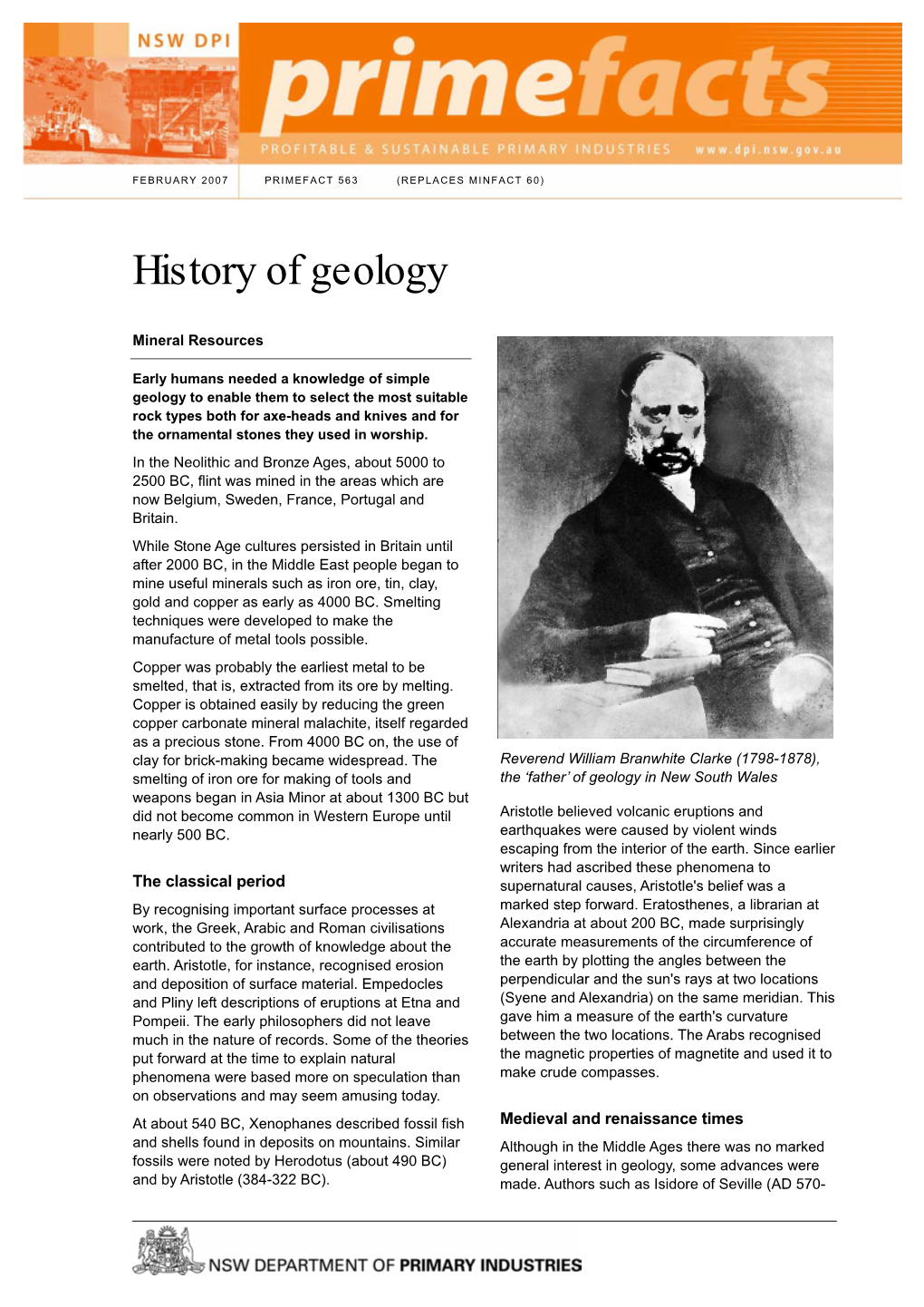 History of Geology