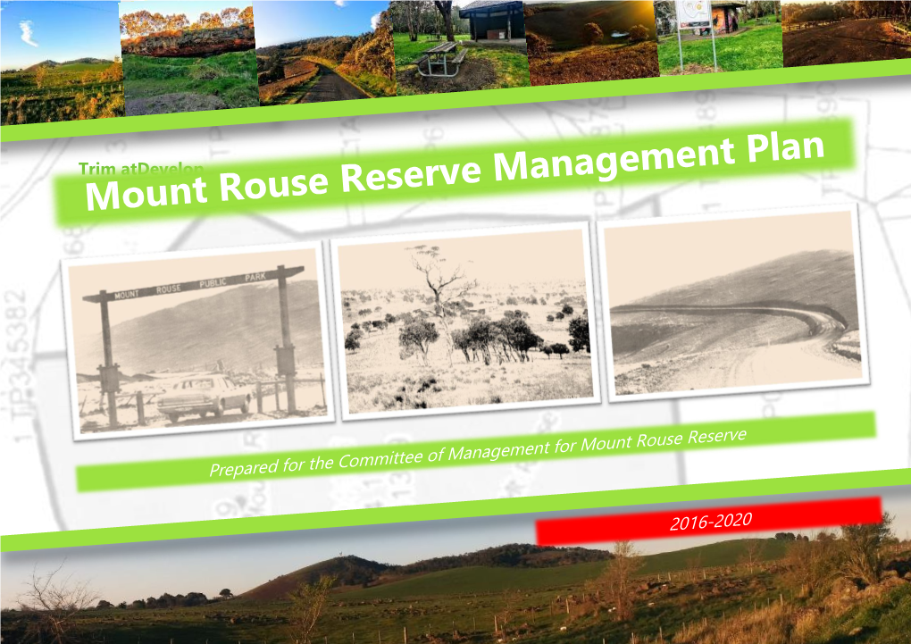 Mount Rouse Reserve Management Plan 1/08/2016