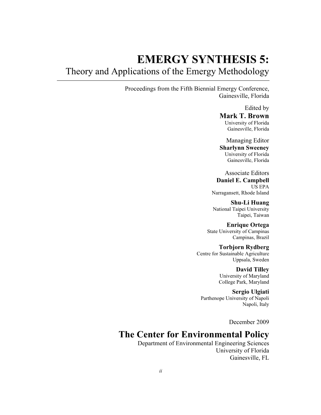 Emergy Evaluation of Water Management in the Florence Area