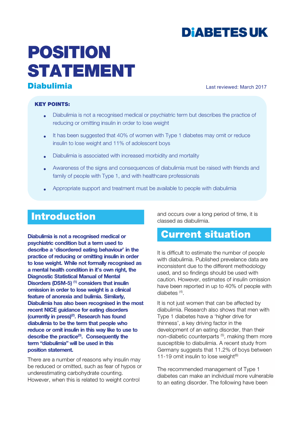 Diabulimia Position Statement Mar 2017.Pdf