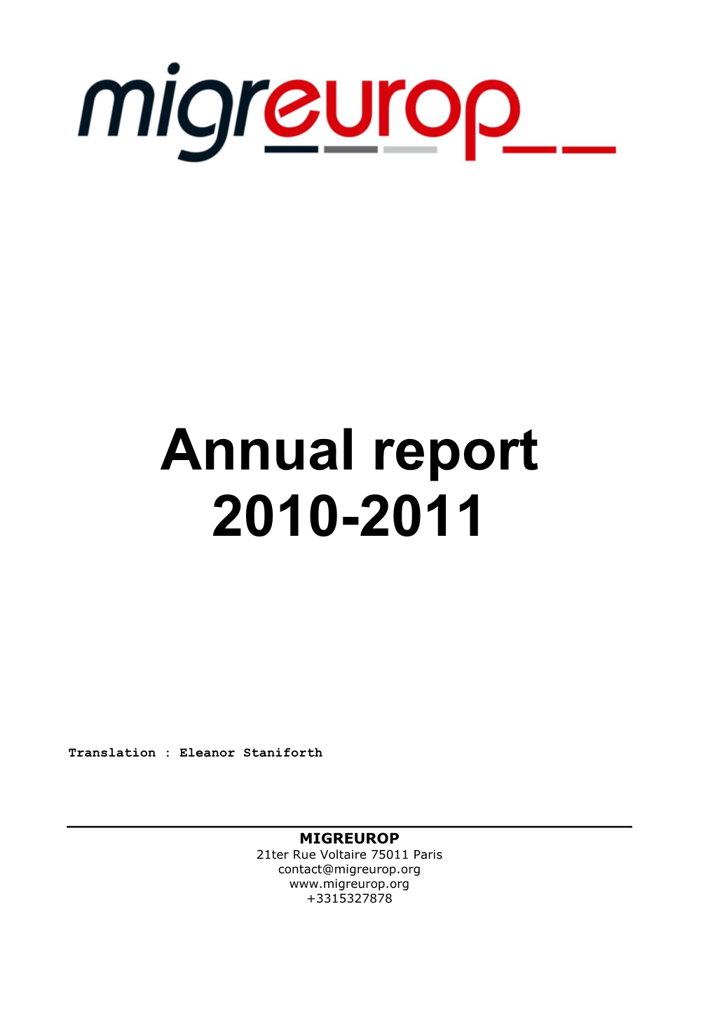 Migreurop Annual Report 2010-2011 EN