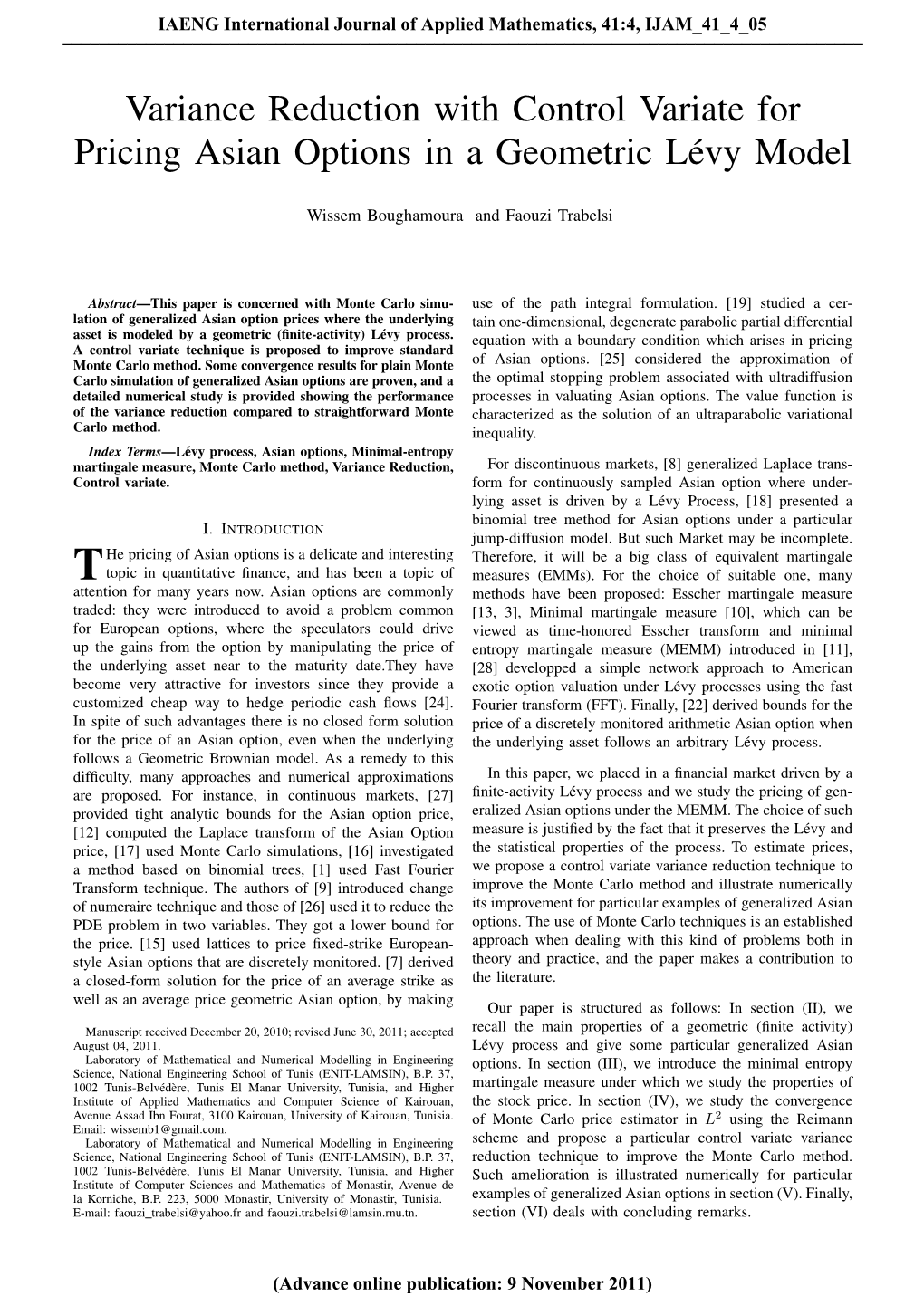 Variance Reduction with Control Variate for Pricing Asian Options in a Geometric Lévy Model