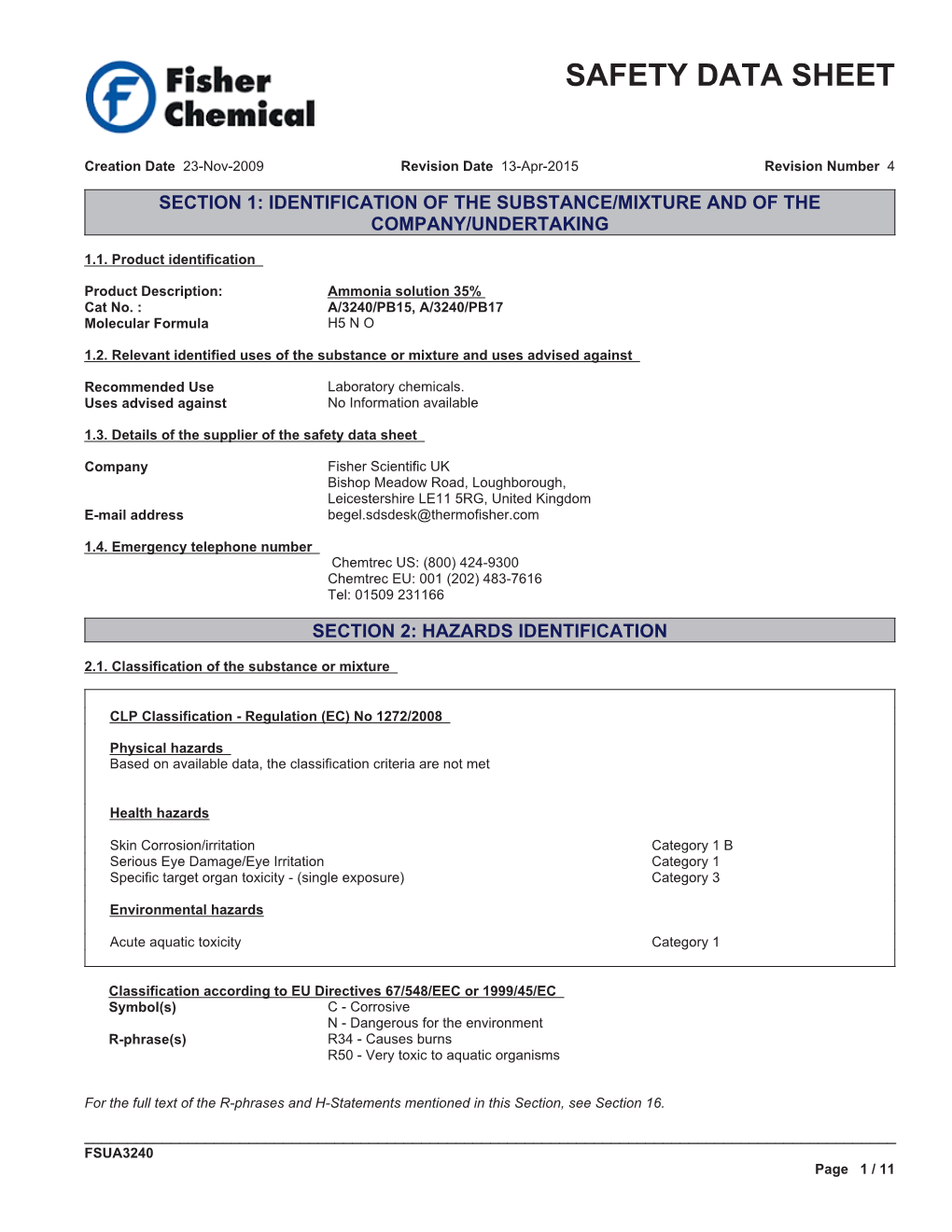 Ammonia Solution.Pdf