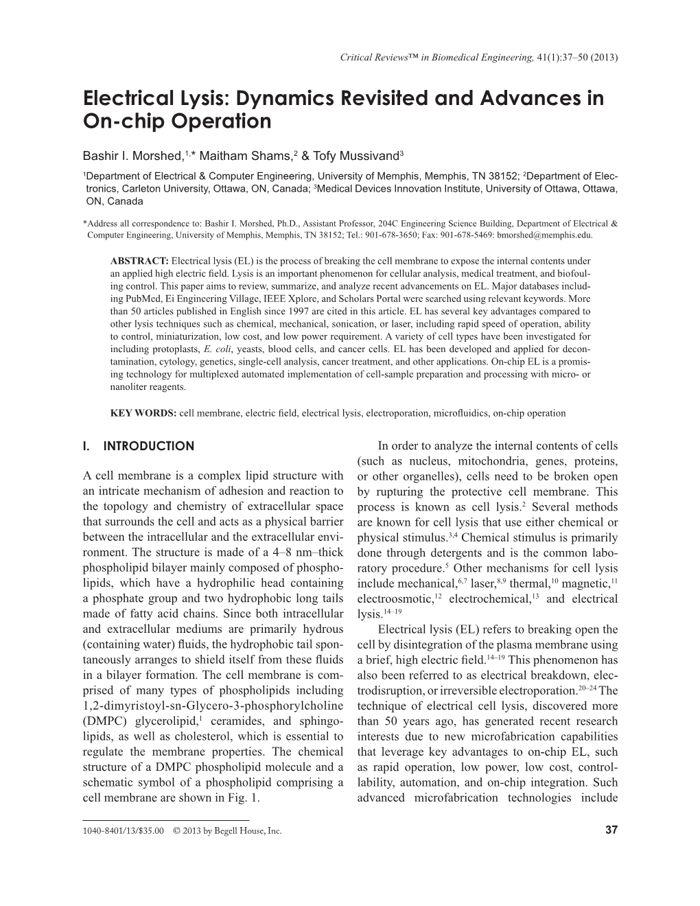 Electrical Lysis: Dynamics Revisited and Advances in On-Chip Operation