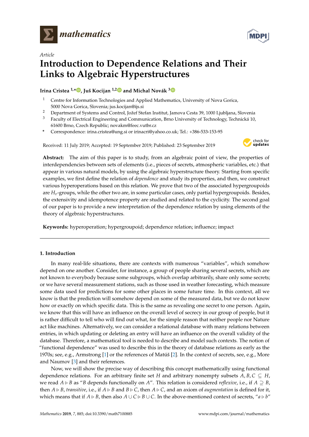 Introduction to Dependence Relations and Their Links to Algebraic Hyperstructures