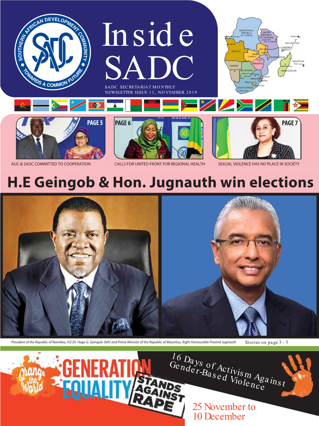 November, 2019 INSIDE SADC Newsletter
