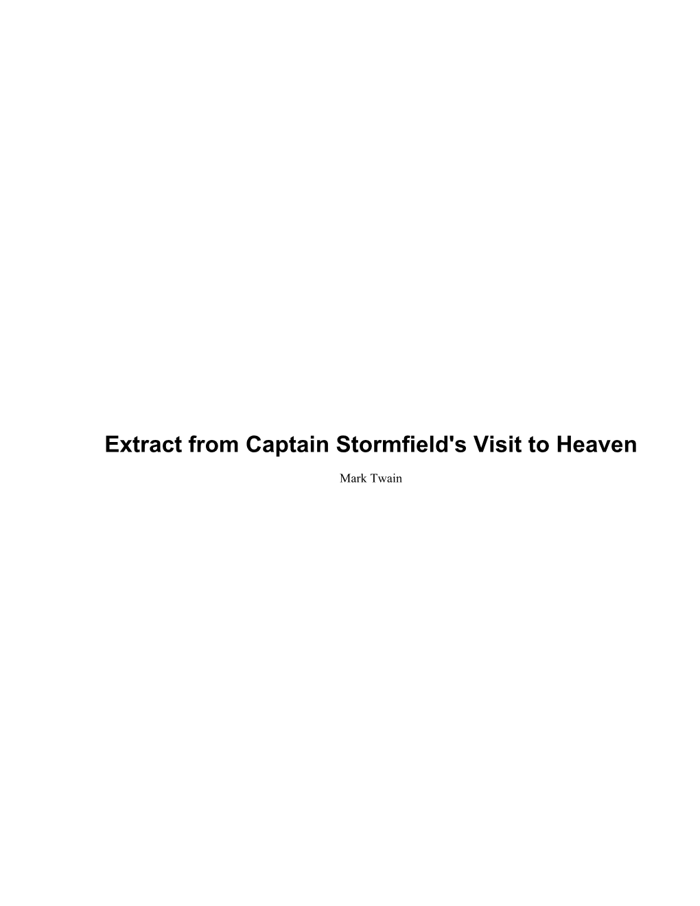 Extract from Captain Stormfield's Visit to Heaven