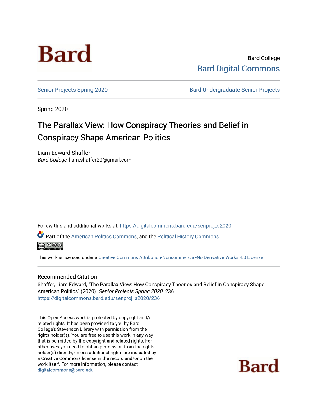 The Parallax View: How Conspiracy Theories and Belief in Conspiracy Shape American Politics