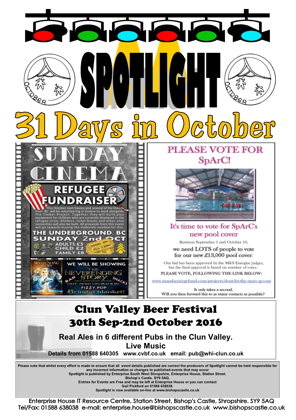 Clun Valley Beer Festival 30Th Sep-2Nd October 2016