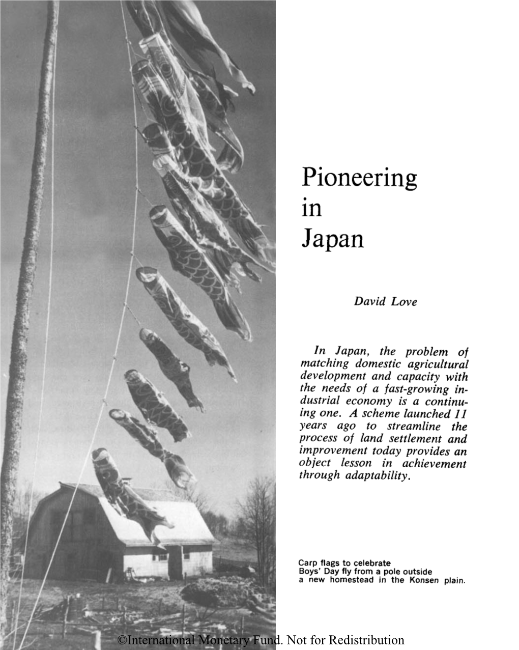 Pioneering in Japan