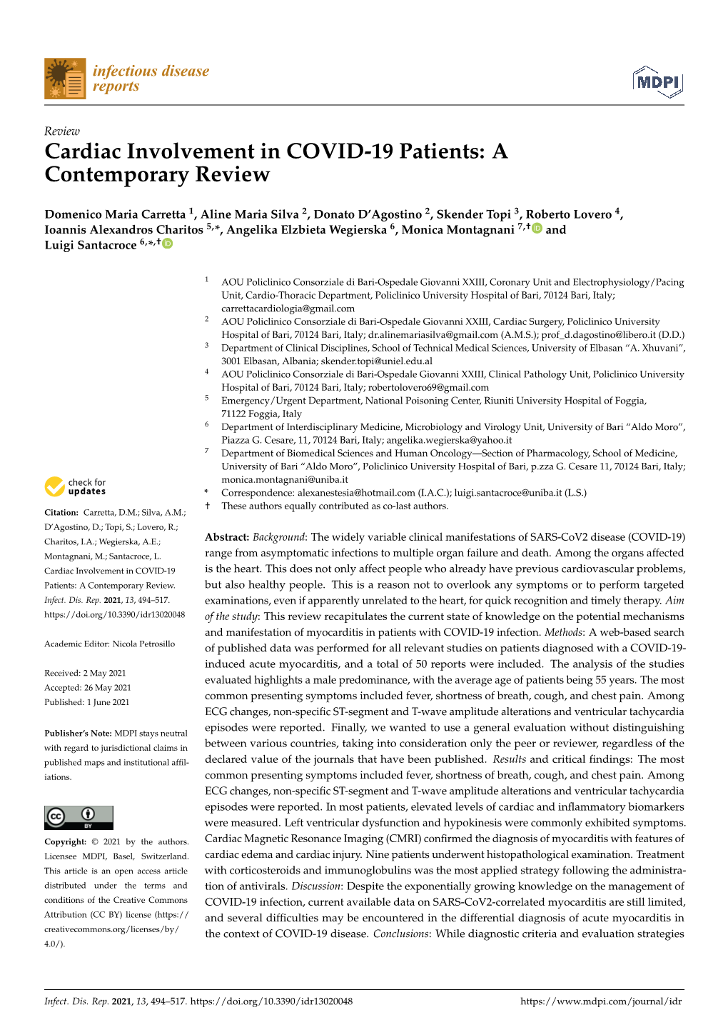 Cardiac Involvement in COVID-19 Patients: a Contemporary Review