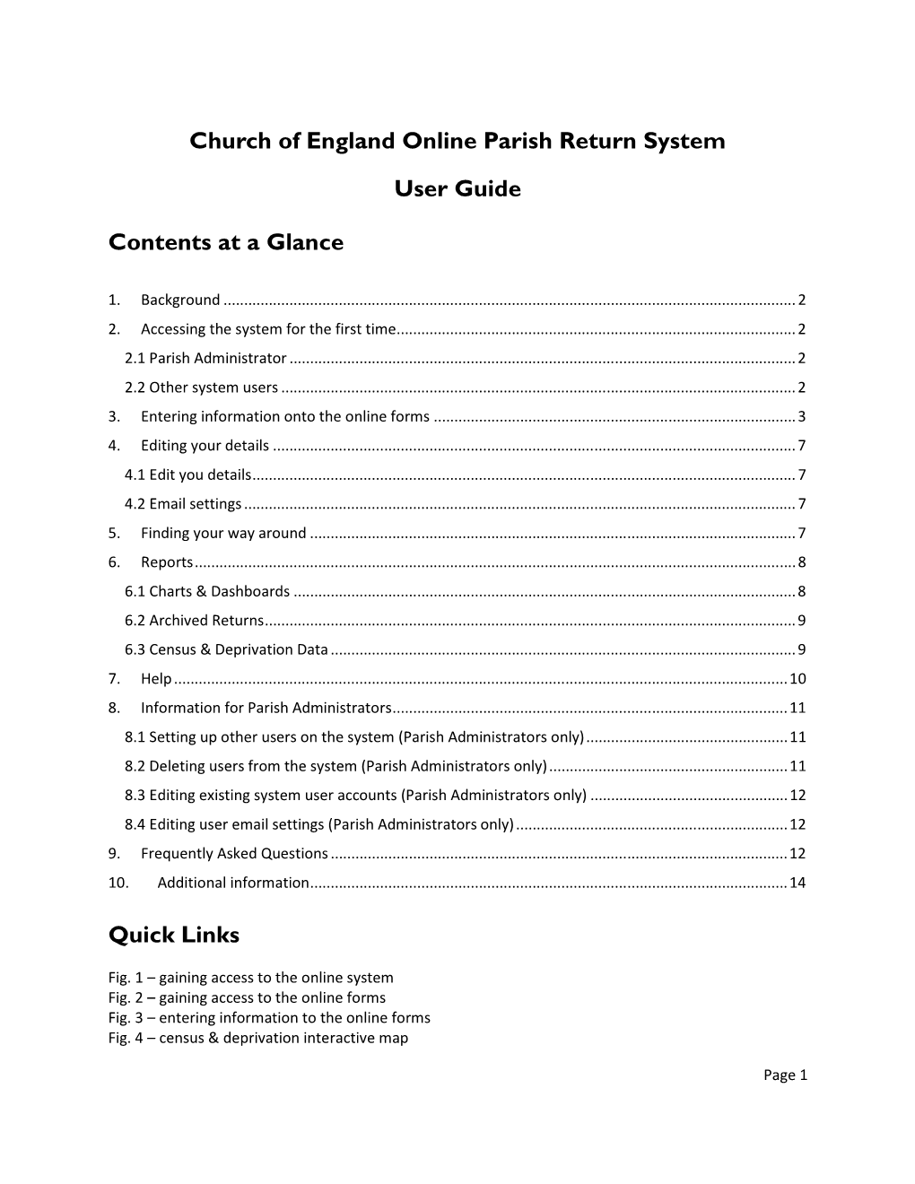 Online Parish Returns System User Guide