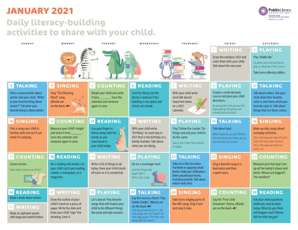 PLA 2021 Early Lit Calendar.Indd