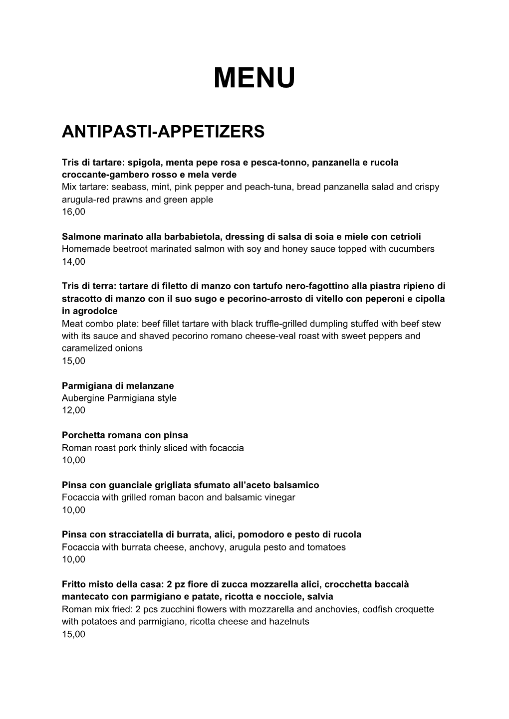 Antipasti-Appetizers