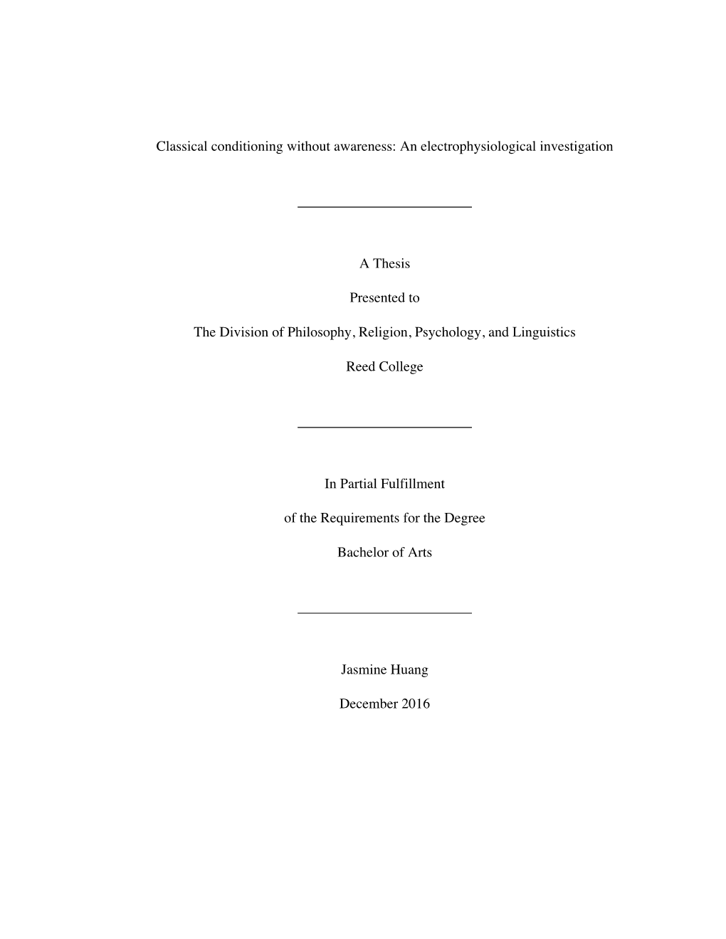 Classical Conditioning Without Awareness: an Electrophysiological Investigation
