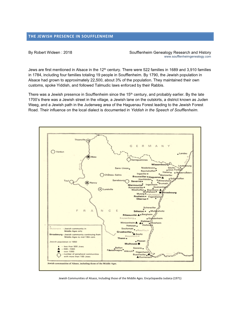 The Jewish Presence in Soufflenheim