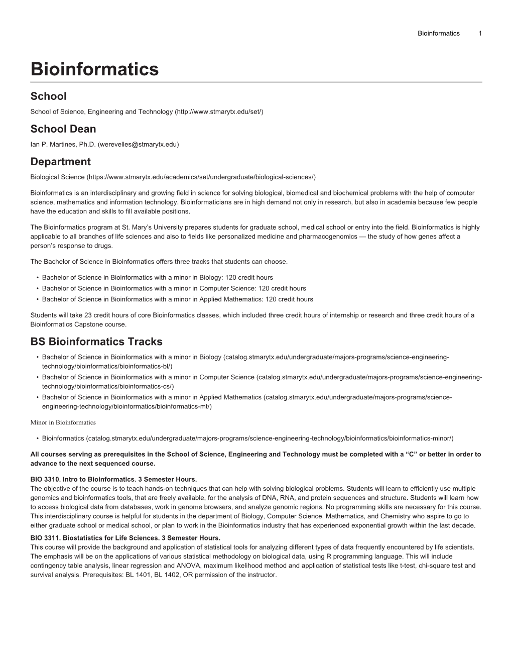 Bioinformatics 1