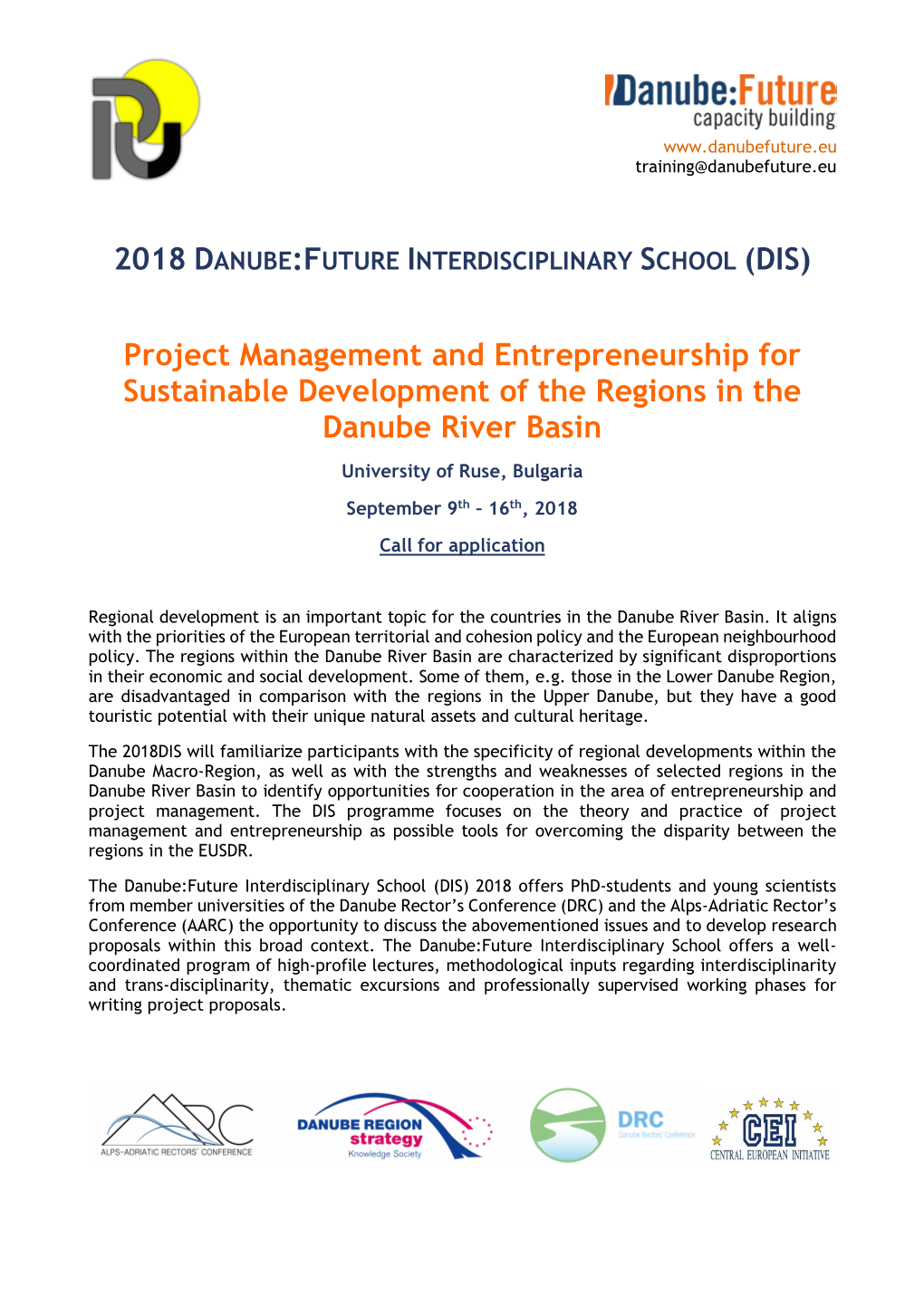 2018 Danube:Future Interdisciplinary School (Dis)