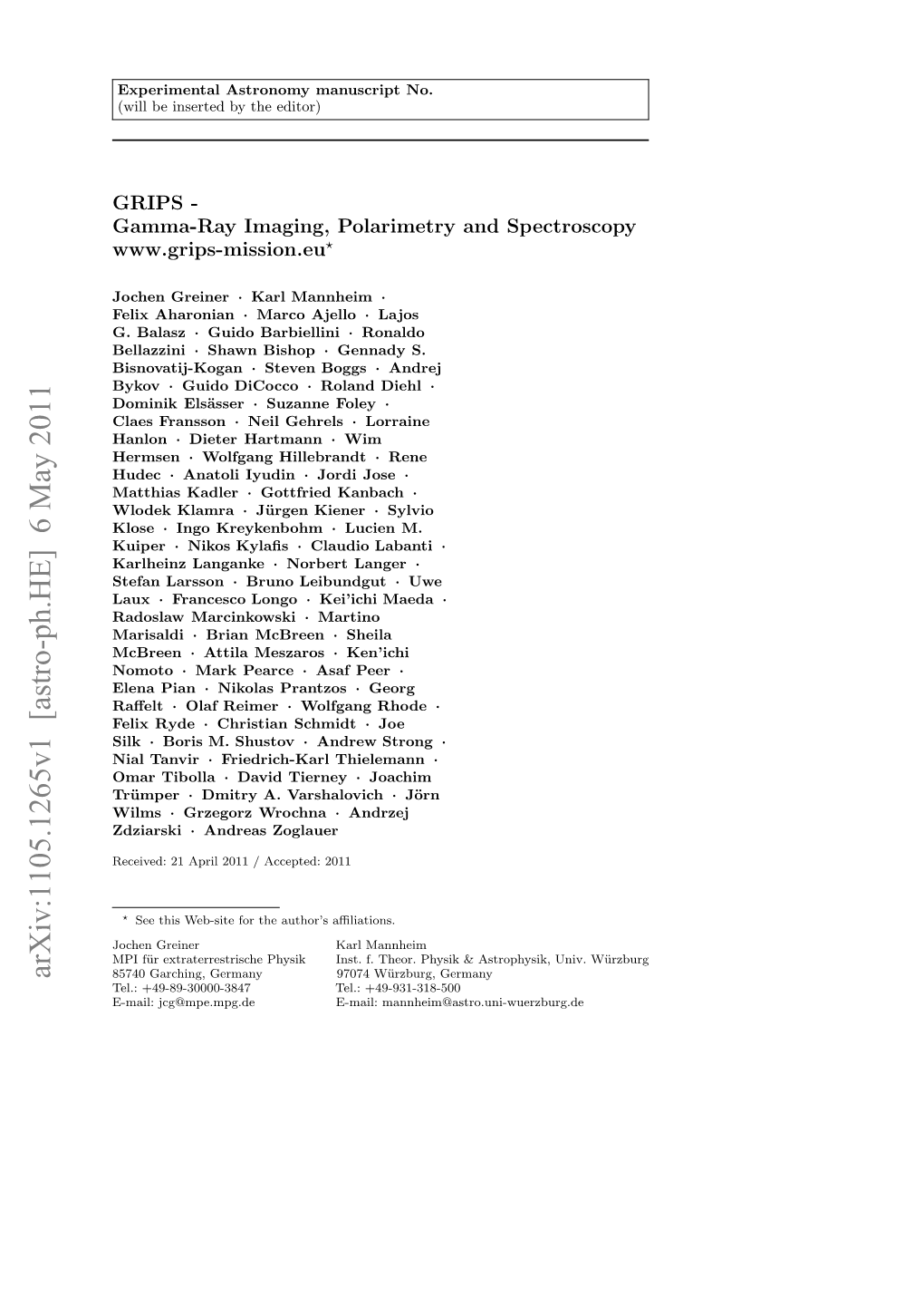 GRIPS-Gamma-Ray Imaging, Polarimetry and Spectroscopy