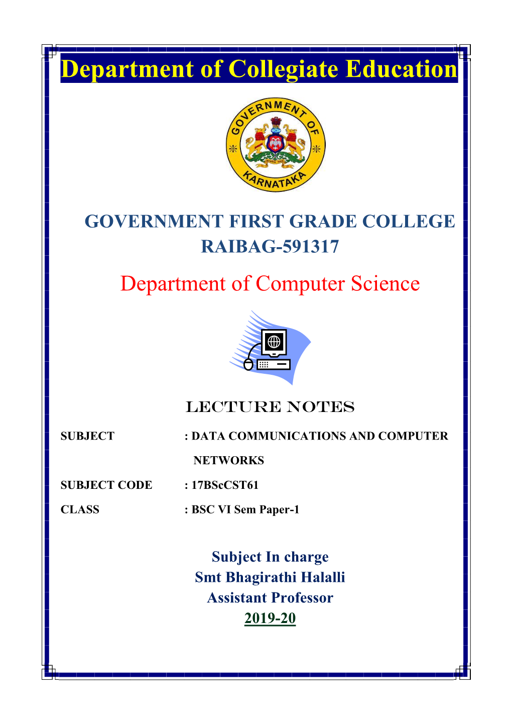 Data Communication and Computer Network Unit 1