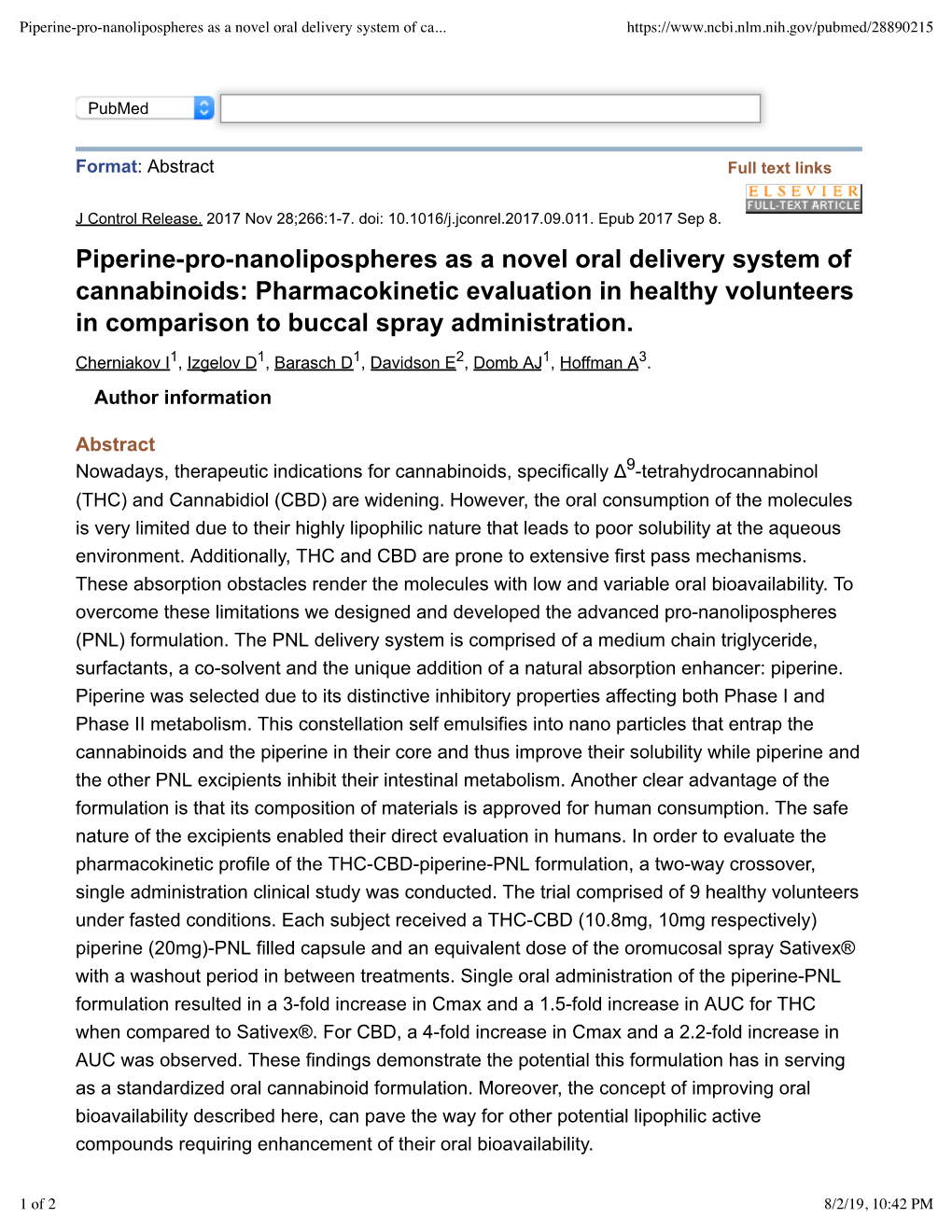 Piperine-Pro-Nanolipospheres As a Novel Oral Delivery System of Ca