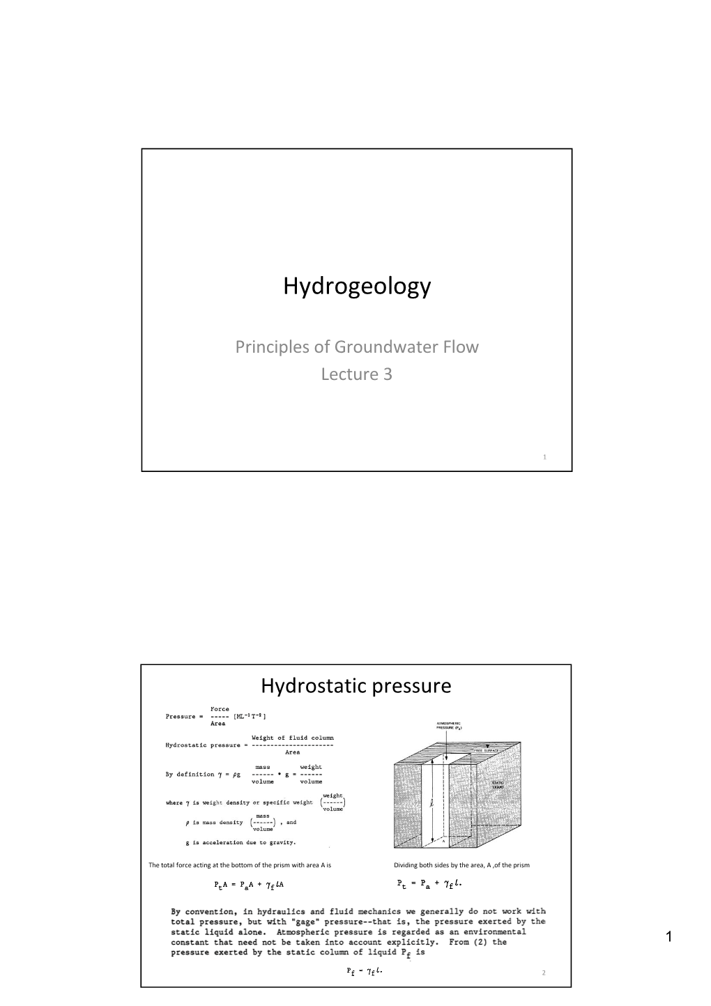 Hydrogeology