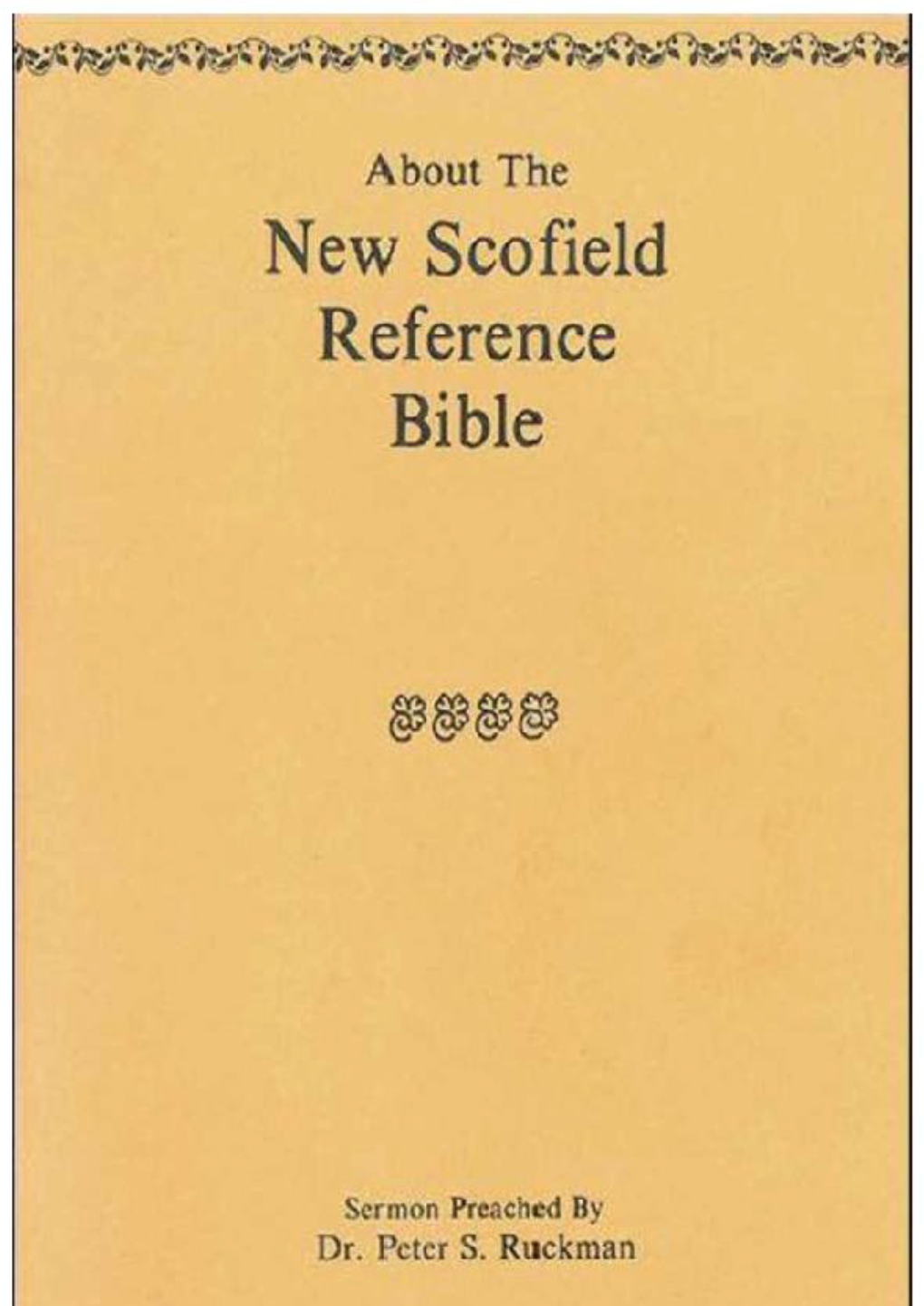 About the New Scofield Reference Bible