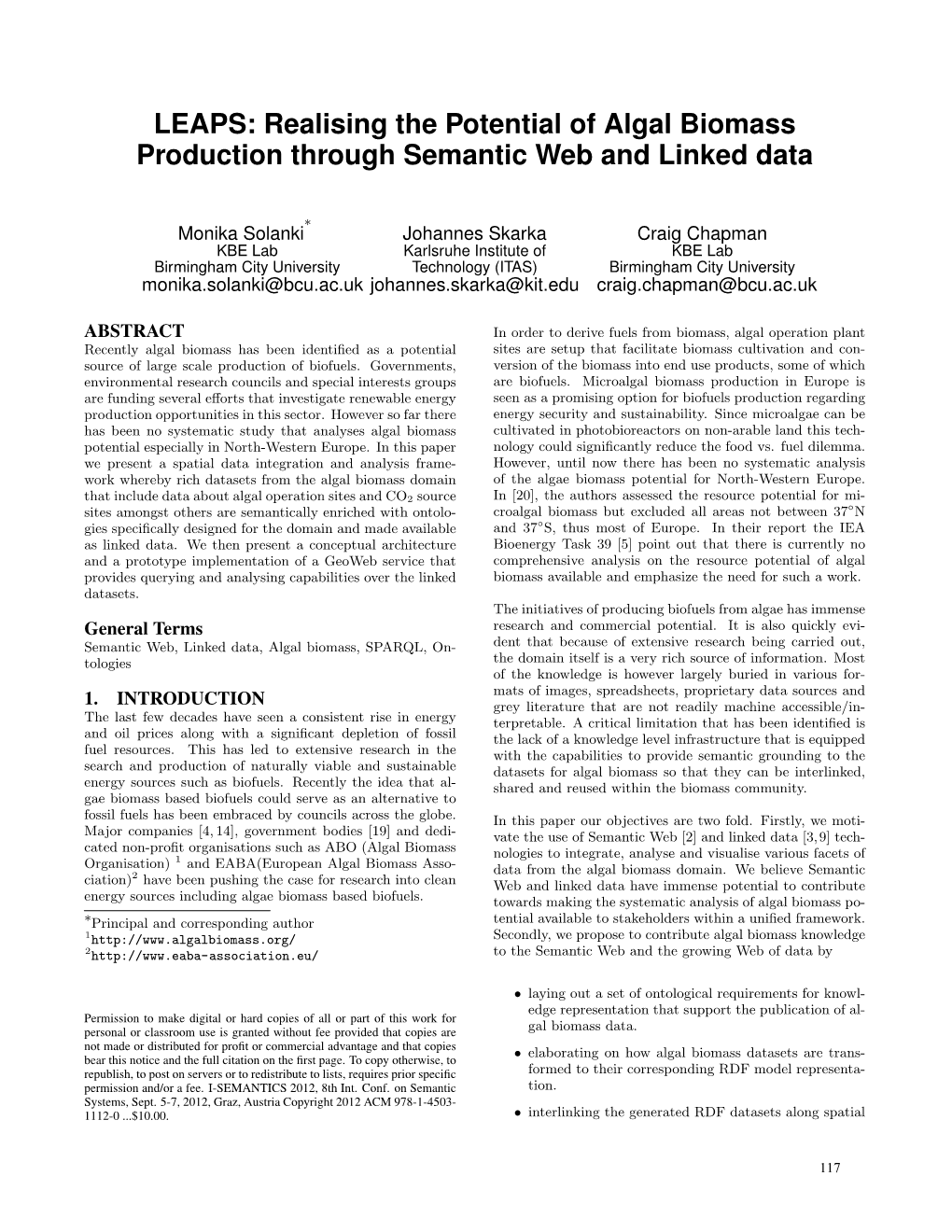 Realising the Potential of Algal Biomass Production Through Semantic Web and Linked Data