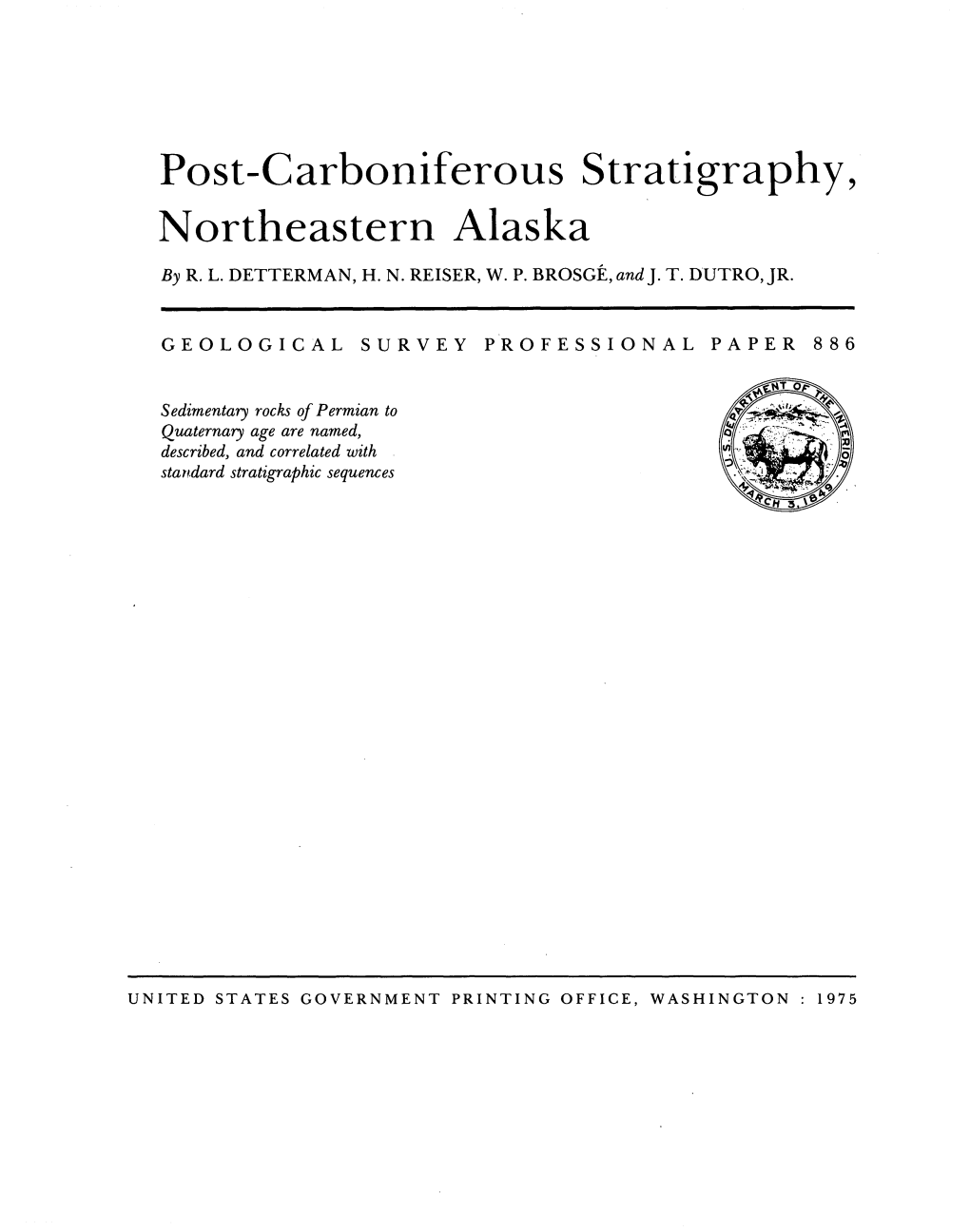 Post-Carboniferous Stratigraphy, Northeastern Alaska by R