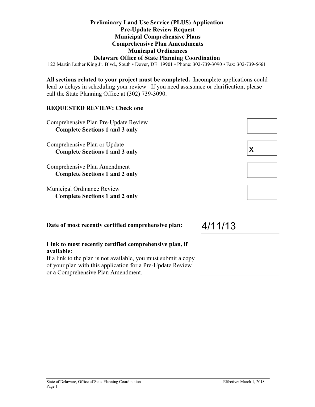 Preliminary Land Use Service (PLUS)