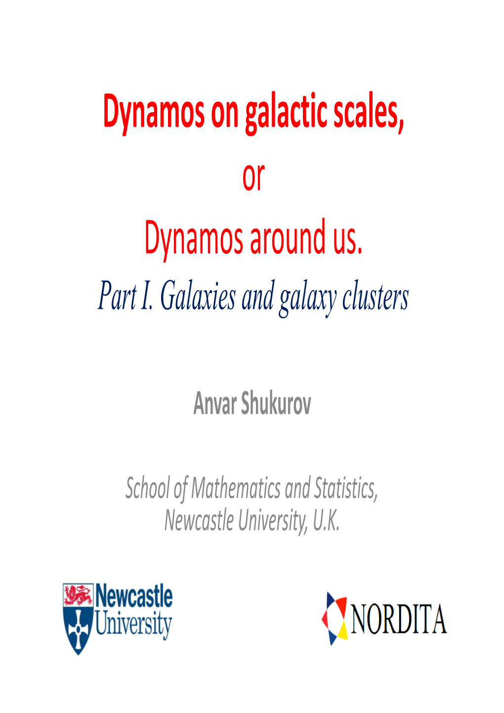Dynamos on Galactic Scales, Or Dynamos Around Us