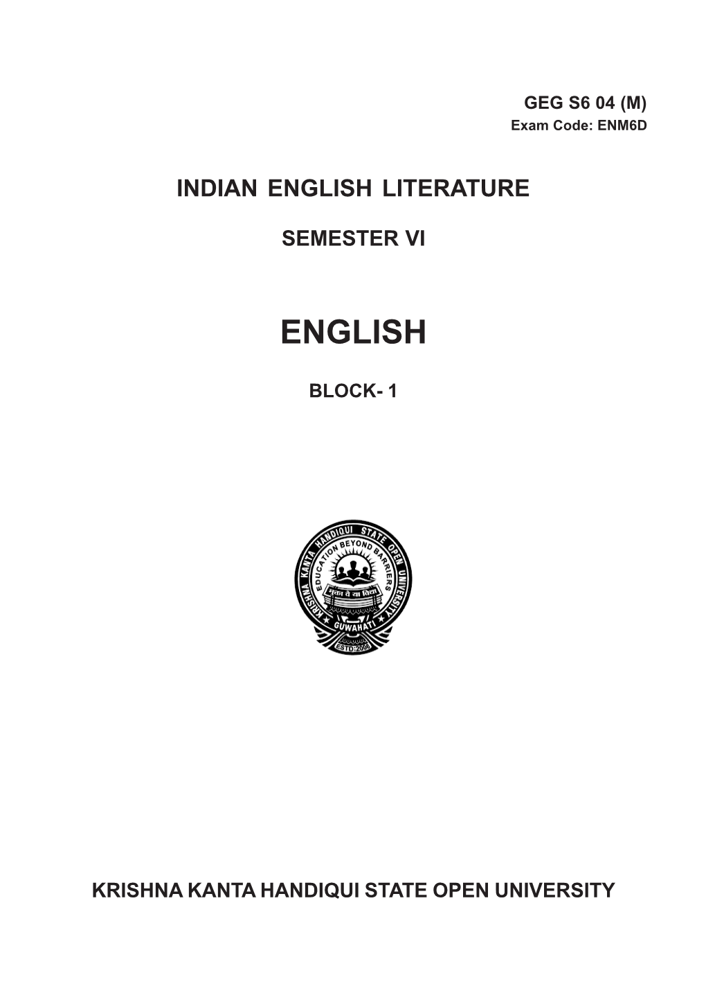 Indian English Literature (Block 1).PMD